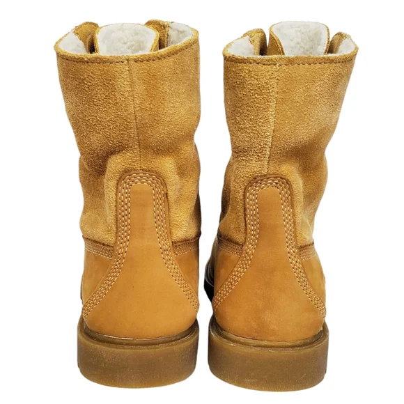 New Timberland linden woods waterproof fold down boots women 6 wheat nubuck faux - Picture 12 of 16